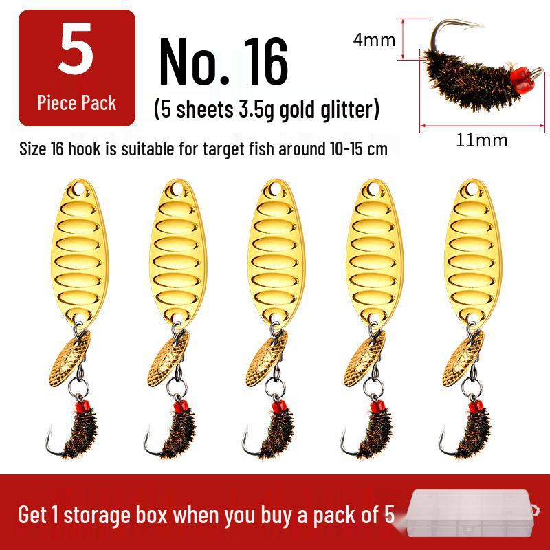 Modified Fly Fishing Hooks: Flat Vibration Spinner, Dragon Scale Micro Lures for Mandarin Fish & Crucian Carp