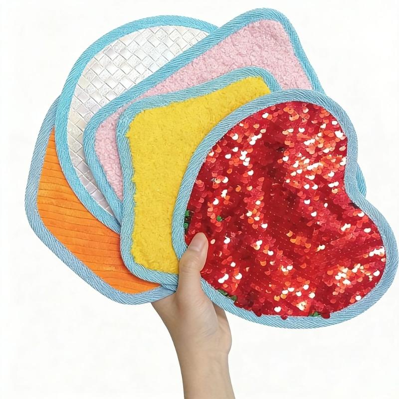 Pack of 8 Fabric Sensory Play Mats Early Learning Toys Autism Therapy Tool Featuring Multiple Textures and Colors