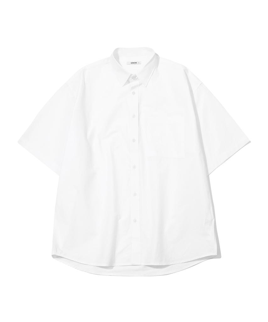GNOK Cotton Oversized Short Sleeve Shirt [White]
