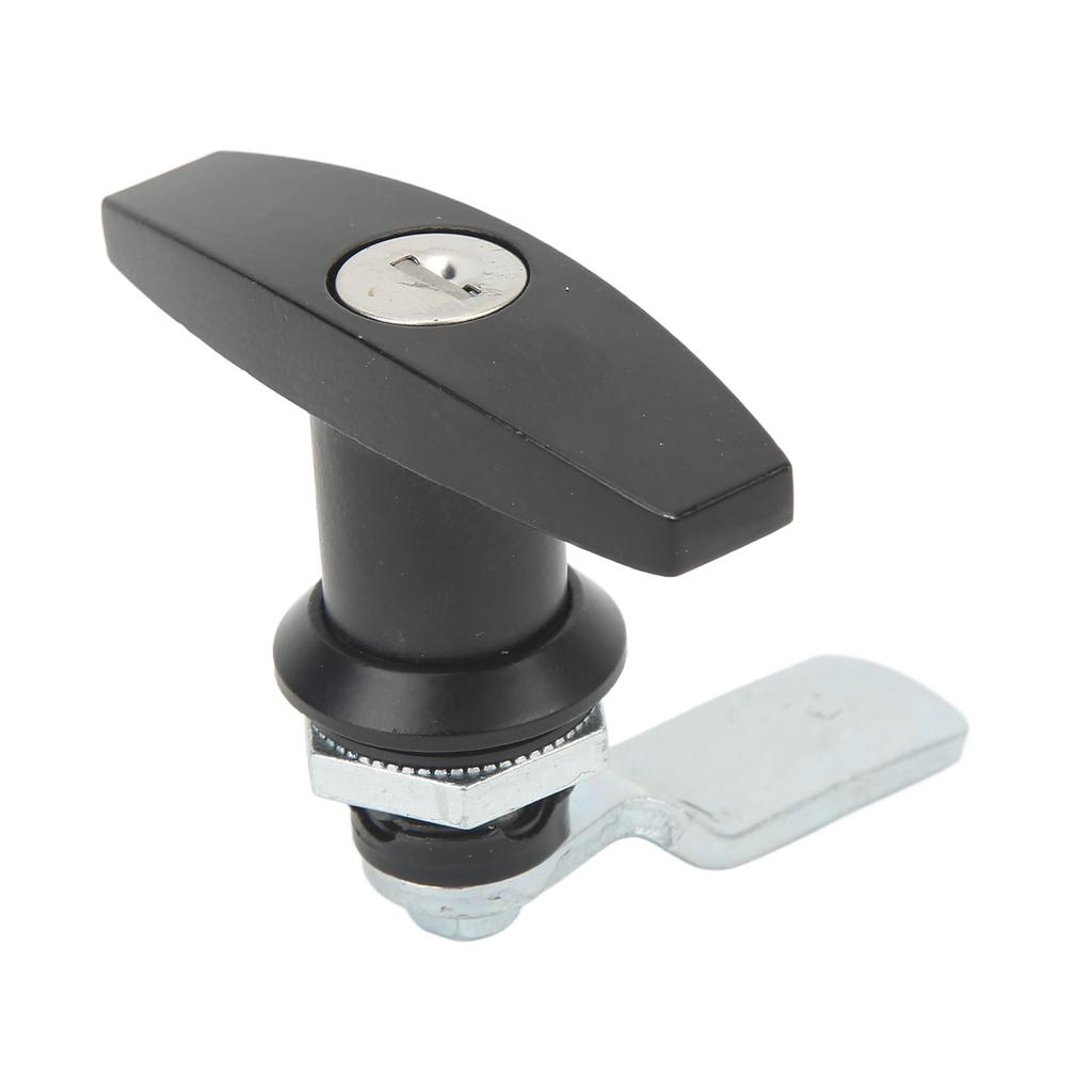 T Handle Door Lock Zinc Alloy T Handle Cabinet Latch for Garage Trailer Tool Box Black