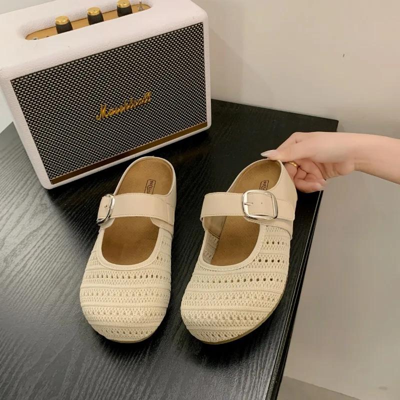 Dámské Plochá Platforma Pantofle Tkané Mules Boty Sandály Sportovní Tenisky 2025 Letní Designérské Ležérní Slingback Žabky Mujer