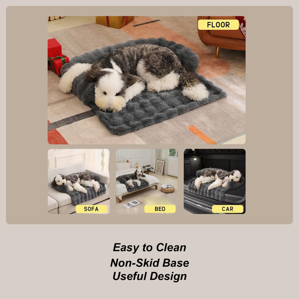 Dog Sofa Bed Plush Pet Couch Cover Washable Cover Removable Mat For Bedroom Apartment Living Room Indoor Relaxation Nighttime