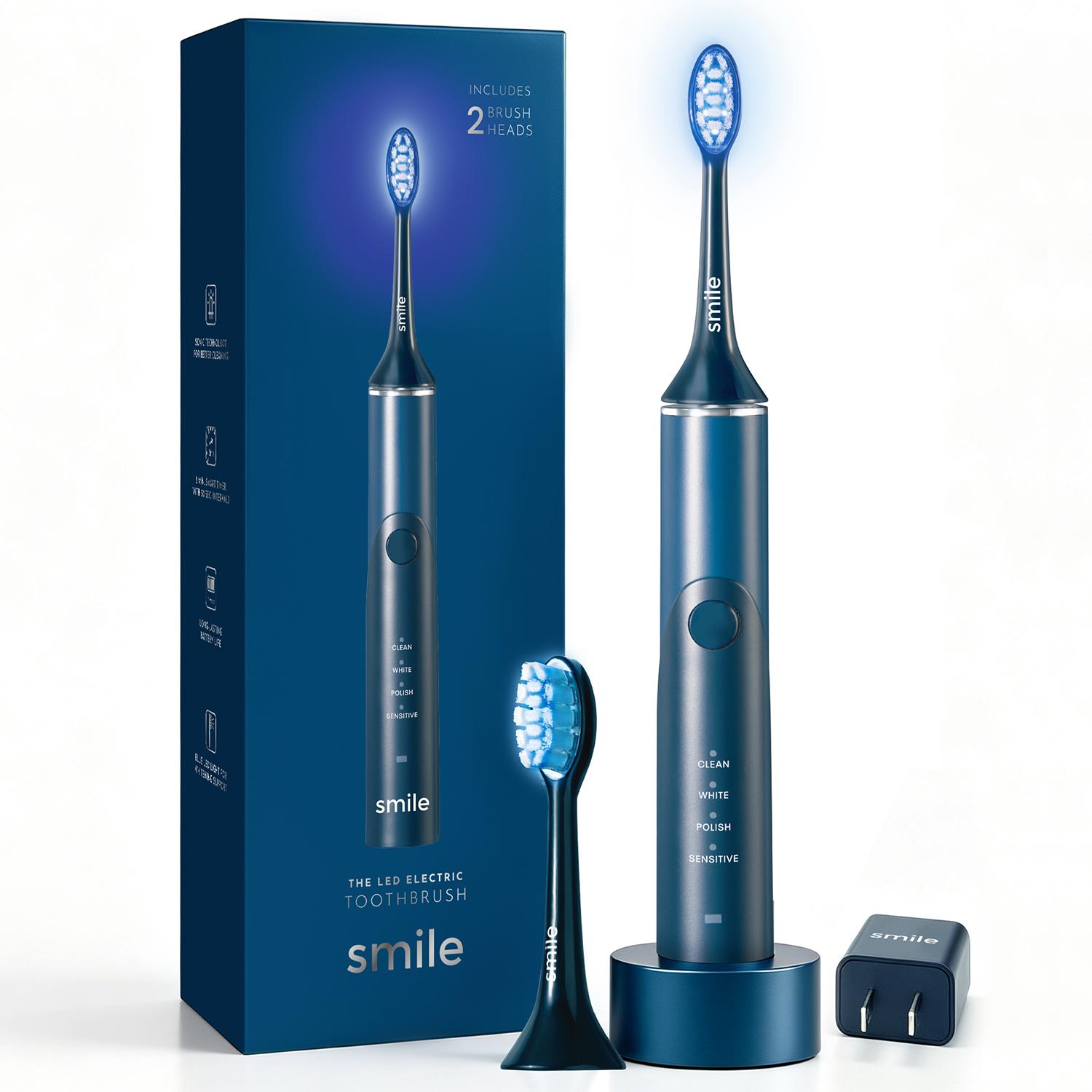 Factory Direct Rechargeable Sonic LED Teeth Whitening Electric Automatic Portable Toothbrush синий