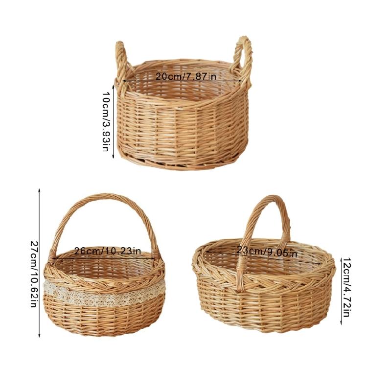 Fruit Bread Basket Breathable Rattan Basket Vegetable Storage Serving Basket for Wedding Home Party Photography
