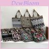 Leopard Print Leaf Geometric Pattern Tote Bag With Large Capacity For Daily Use Women Trendy Street Style