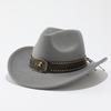 Curled Cowboy Hat Personalized Accessories, Western Cowboy Hat, Men's and Women's Outdoor Mountaineering Sun Hat, Woolen Hat