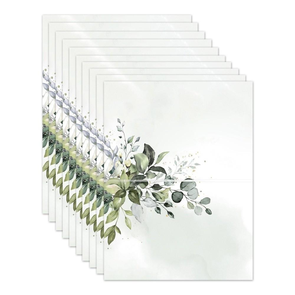 100Pcs Creative Flowers Plants Printed Table Place Cards Fresh Style Blank Wedding Place Cards Seating Place Cards Wedding Decor