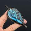 Tree Of Life Labradorite Pendant, Handmade Gemstone 999 Copper Wire Wrapped Pendant Antique Jewelry, For Gift Silver Jewelry