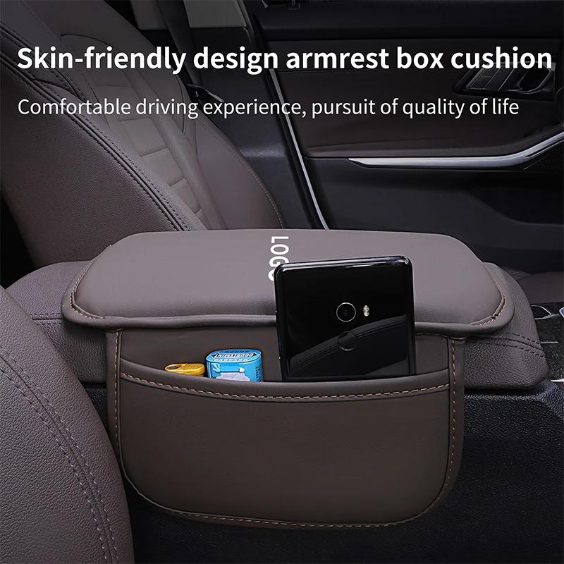 Car Armrest Box Mats PU Leather Auto Center Console Covers for Mitsubishi Outlander ASX Fortis Lancer Pajero Sport Eclipse Cross