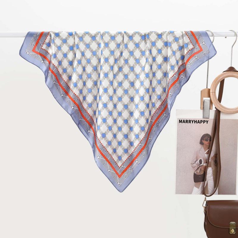 Women S Korean Style Printed Thin Square Scarf Fashion Sunscreen Neck Scarf