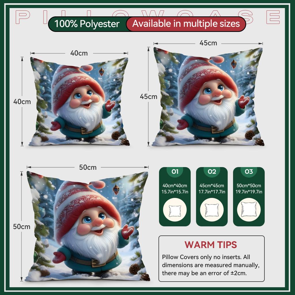 45X45Cm Christmas Elf Pillowcase Bedroom Sofa Cushion Cover 100% Polyester Living Room Cushion Pillowcase Home Decor