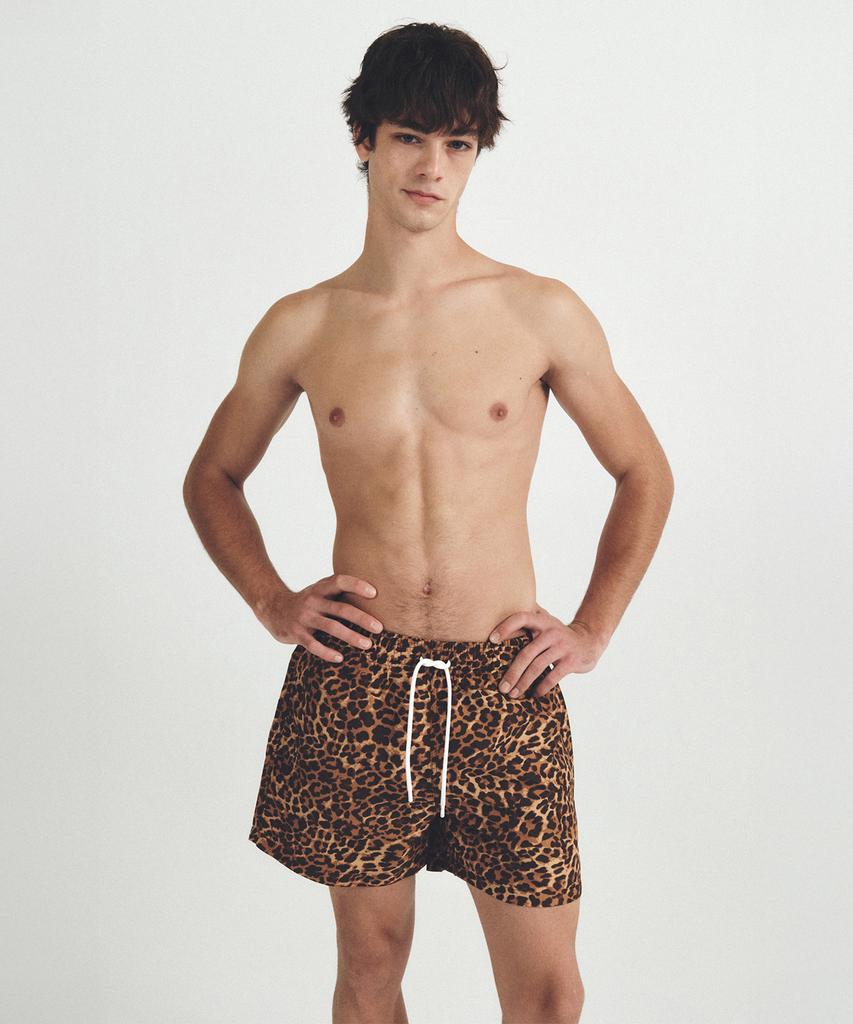 Dillaispul Sienna Leopard Swim Trunks - Toffee Brown