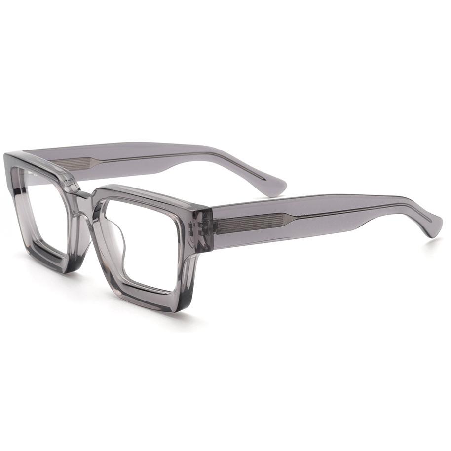 Reading Eyewear Blue Light Rectangular Oversized Spectacle Unisex Transparent Blocking Acetate Presbyopic Square Presbyopic Thick Clear Fashiona