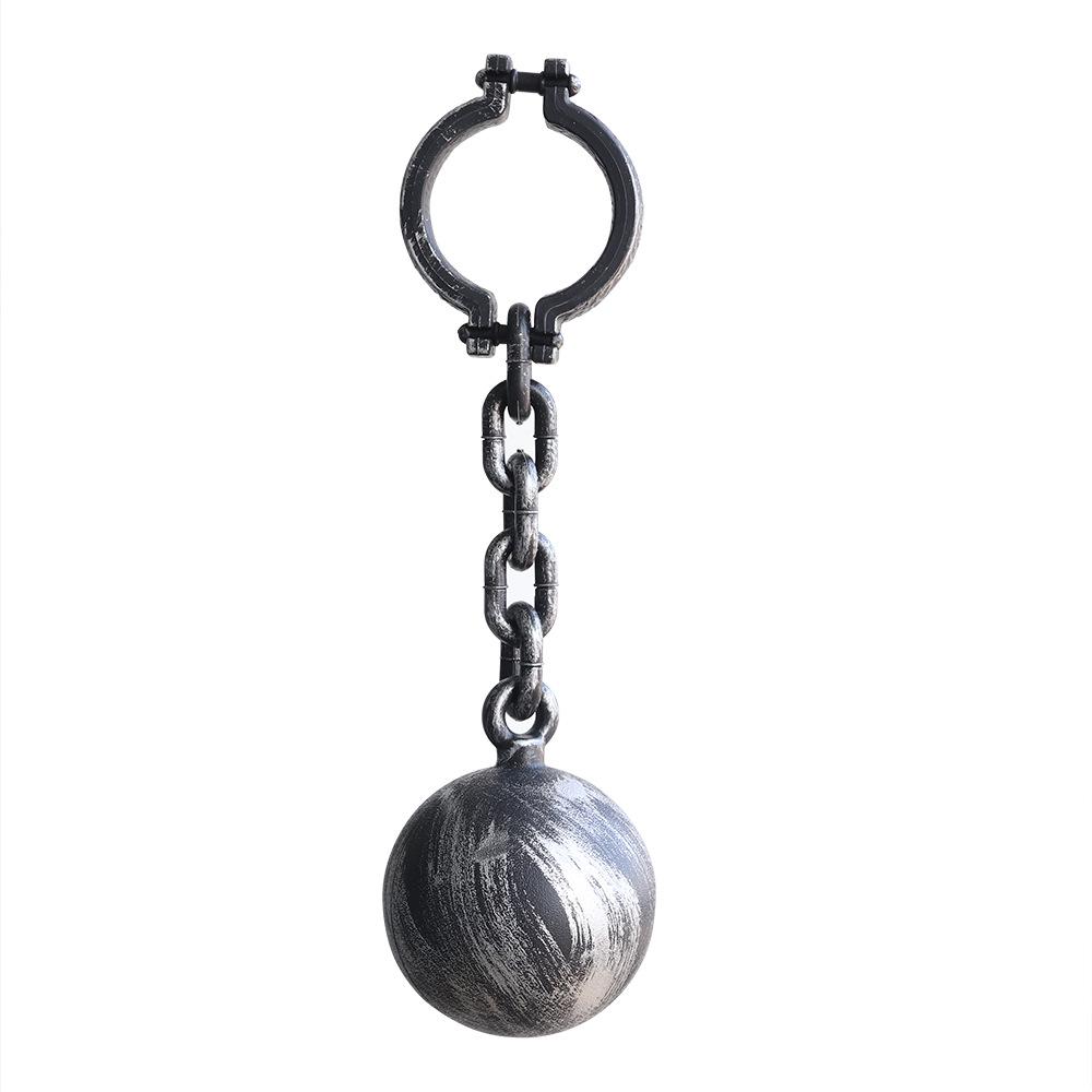 Halloween Prisoner Role-Playing Props: Handcuffs, Ankle and Foot Cuffs, Plastic Chain Link, Ball Shackles