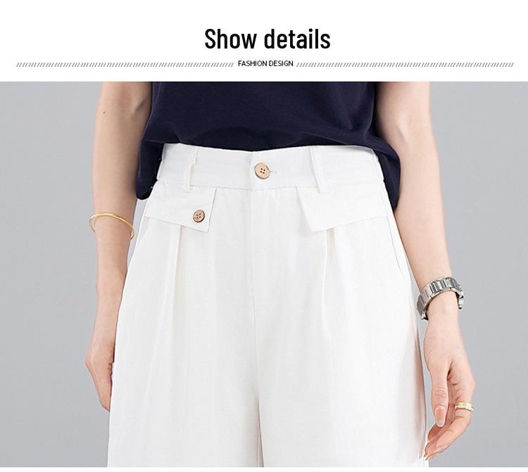 High-Waist Slimming Pleated Pants, Nine-Tenths Length, Spring/Summer 2026 Fashion, Yamamoto Fuyun Design, Thin and Stylish for Commuting.