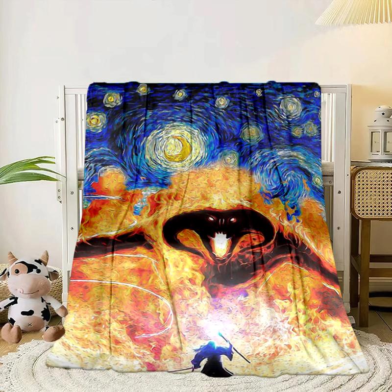 Middle-earth Map Adventure The Lord Blanket Flannel Blanket for Bed, Sofa, Camping, Hiking, Picnic Essentials, Gift for Family Fan Gifts