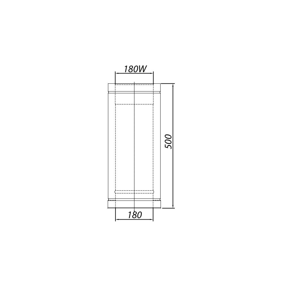 ADAM DW Double-wall Chimney Pipe Fi 180 0.5m