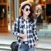 New Cotton Women's Shirts Grid Plus Size M-5XL Blouse Shirt Casual Long Sleeve Checkered Shirt  Turn-down Collar Streetwear