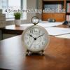 1PC 4.5-inch metal pendant quartz alarm clock, silent scanning second clock, luminous seat clock