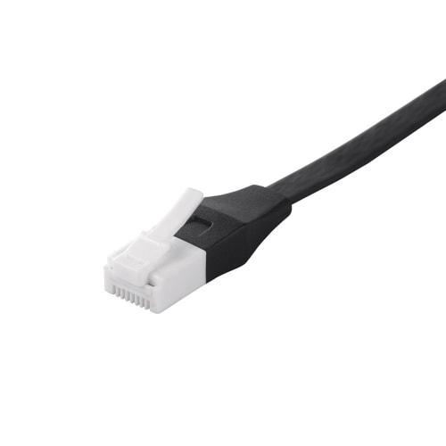 BUFFALO Unbreakable LAN Cable for Modem Category 6a Straight Flat Type Black BSLS6AFU30BK