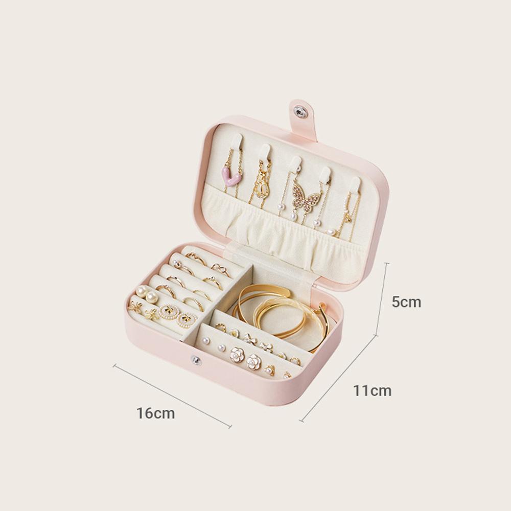 1 stücke Leder Tragbare Schmuck Box Reise Schmuck Halter Organizer Lagerung Display Ohrringe Ring Halskette Ständer Für Schmuck
