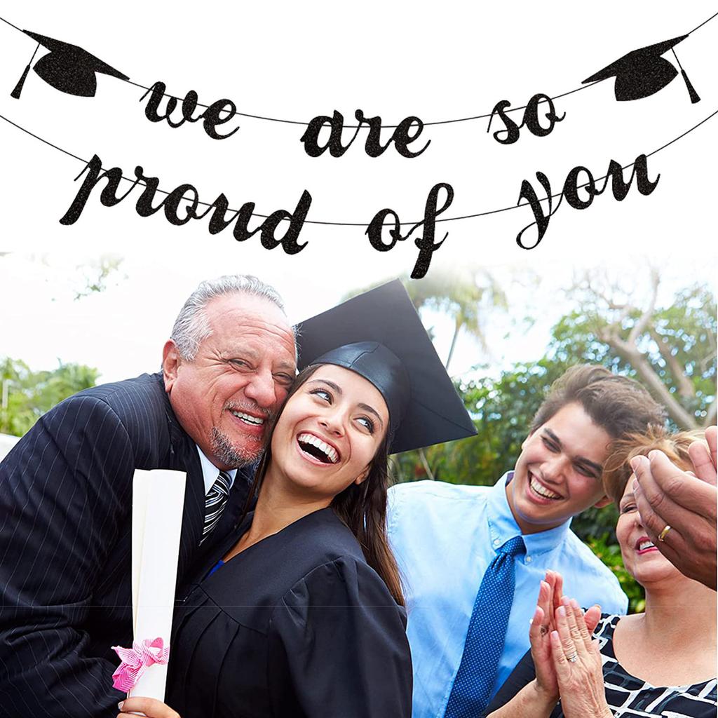 Congrats Grad Paper Flag Graduation Season School Reunion Party Decoration Bronzing Banner