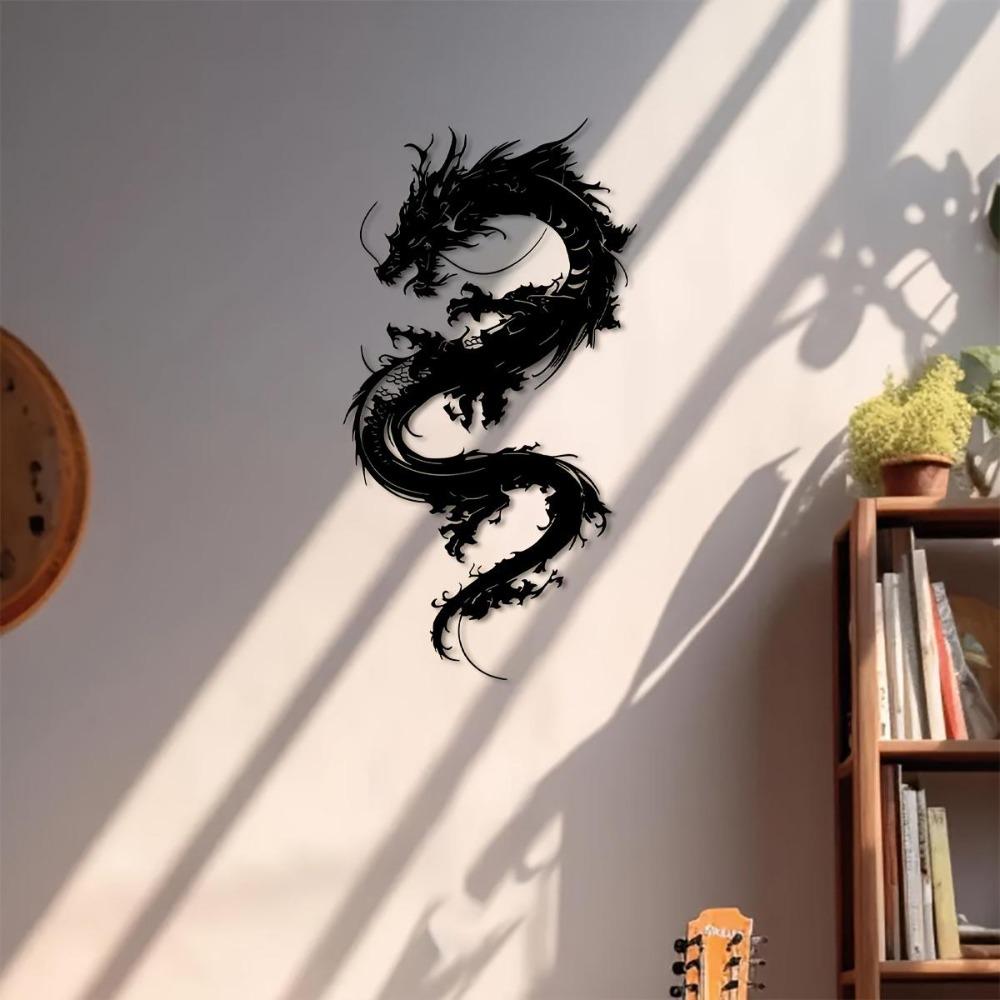 Chinese Dragon Wall Art Metal Sculpture Home Garden Decor Gift