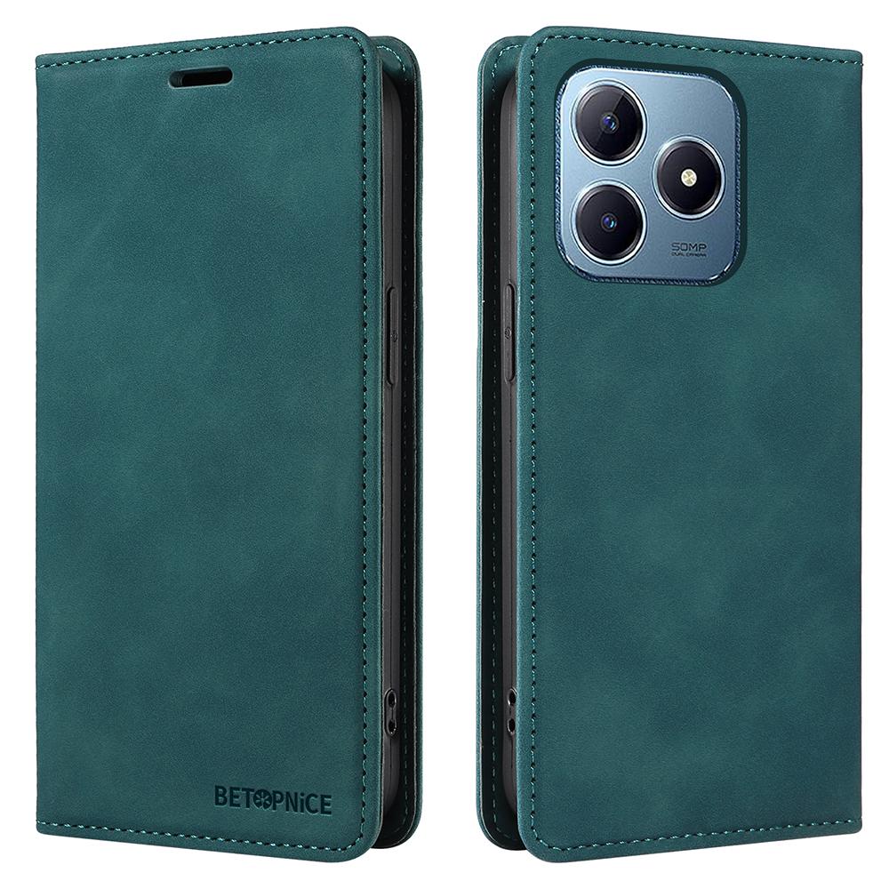 

BETOPNICE 003 Для Realme Note 60x 4G/C63 4G/C61 4G/Note 60 Кожаный чехол для телефона с RFID-блокировкой Green