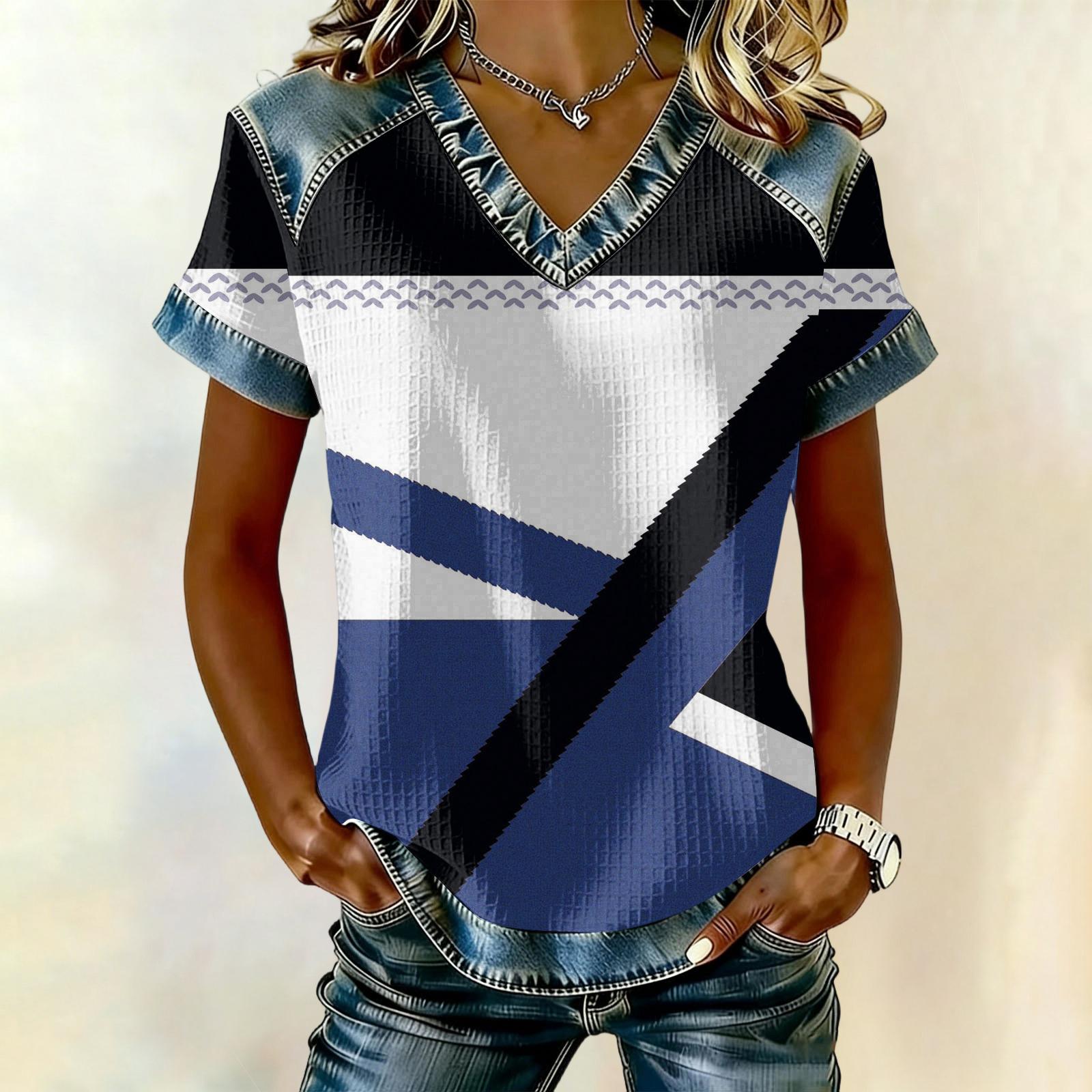 Женская модная повседневная блузка с геометрическим принтом XXL