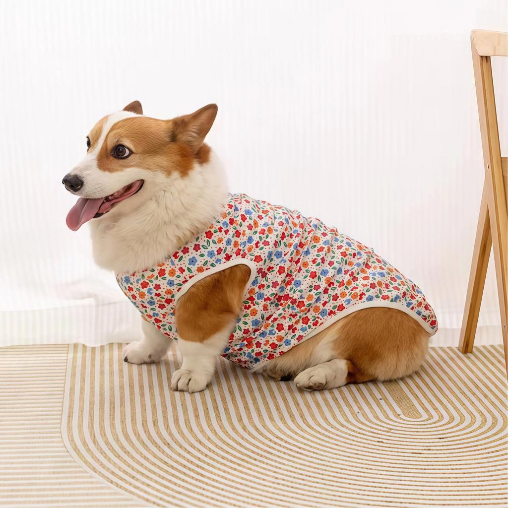Cooling Summer Pet Dog Vest Cartoon Soft Cat Clothing Summer Casual Shirts Small Medium Large Dogs Puppy French Bulldog Clothes