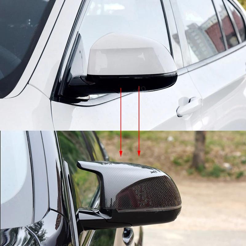For BMW F25 X3 F26 X4 F15 X5 F16 X6 14-18 M Style Look Rearview Side Wing Mirror Cover Cap Carbon Fiber Pattern Black