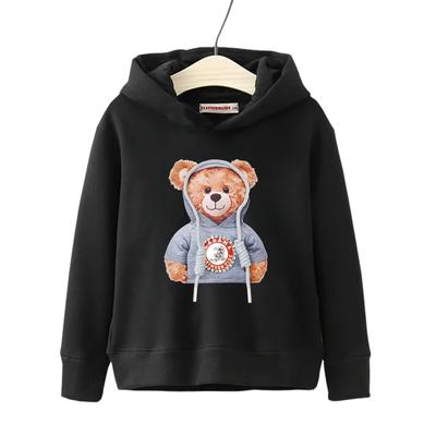 Herbst Winter Langarm Teddybär Print Kinder Hoodie Kinder Mädchen Jungen Cartoon Street Casual Hip-Hop Sweatshirts Pullover Oberteil