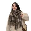 Japanese and Korean version of the new autumn and winter scarf women's thickened warm imitation cashmere plaid scarf fashionable versatile student cir