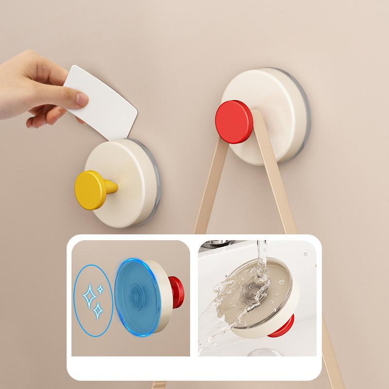 Reusable Abs Suction Cup Hook Punch-Free Wall Mounted Wall Hanger Accessories Vacuum Door Hooks Toilet