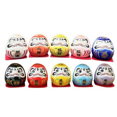 Japanese Ceramics Daruma Doll Mini Daruma Zen Statue Kit Daruma Figurine Good Luck Ornament Home Feng Shui Table Decoration