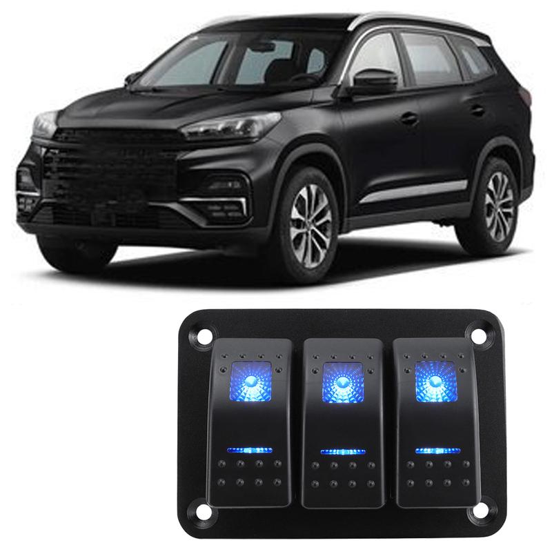 Multi Use Rocker Switch Panel for Car and Marine Waterproof Robust Construction Supports Various Voltage Inputs