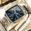 Top Brand New Square Calendar Men's Watch Multifunctional Business Quartz