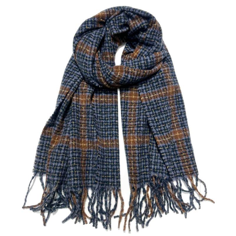Plaid Scarf Women's Autumn and Winter Fashion New Versatile Long Tassel Shawl Korean Style Student Retro Warm Scarf