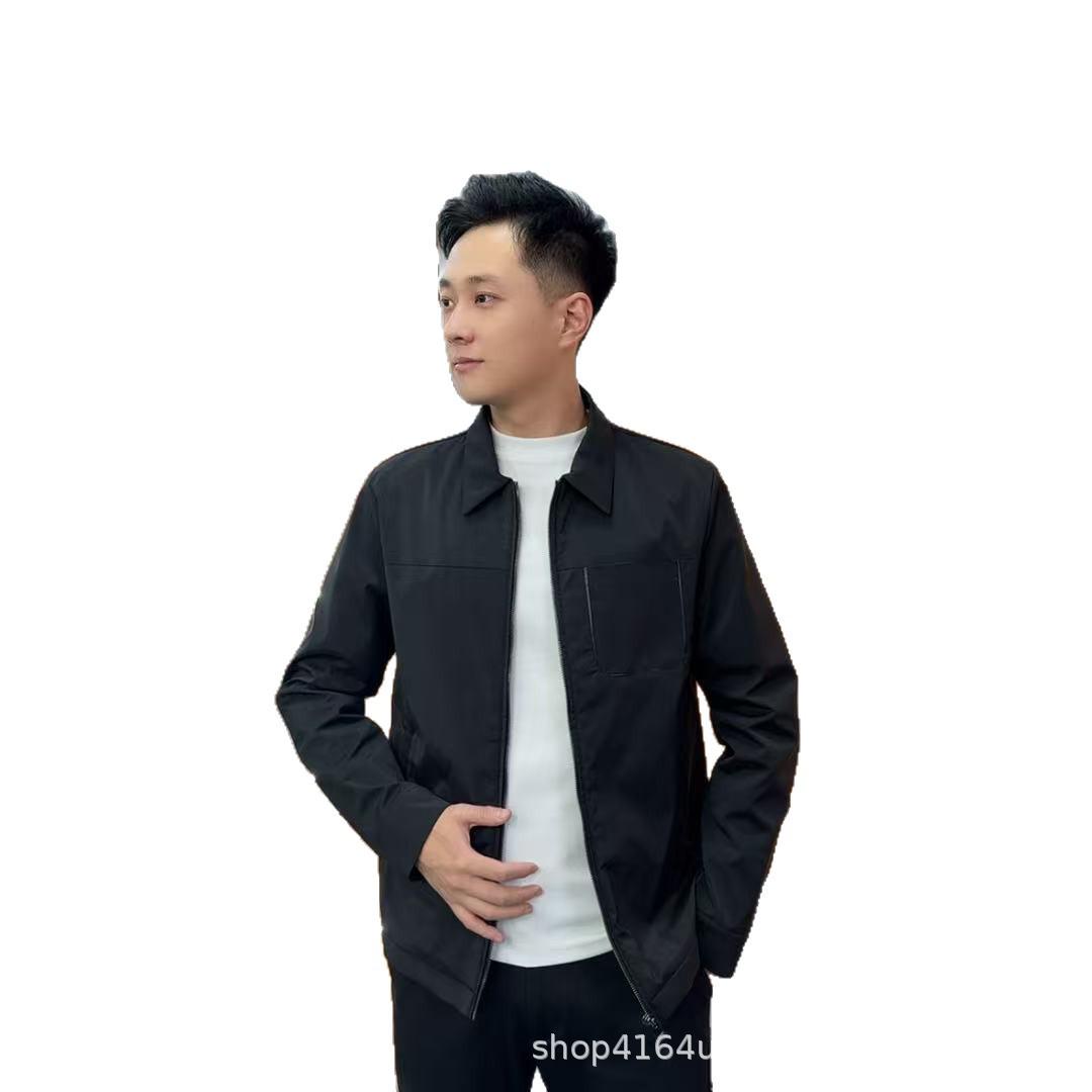 

High-End Autumn 2025 Turn-Down Collar Casual Jacket for Middle-Aged Men - Dad s Cadre Brand Outerwear 5XL чёрный