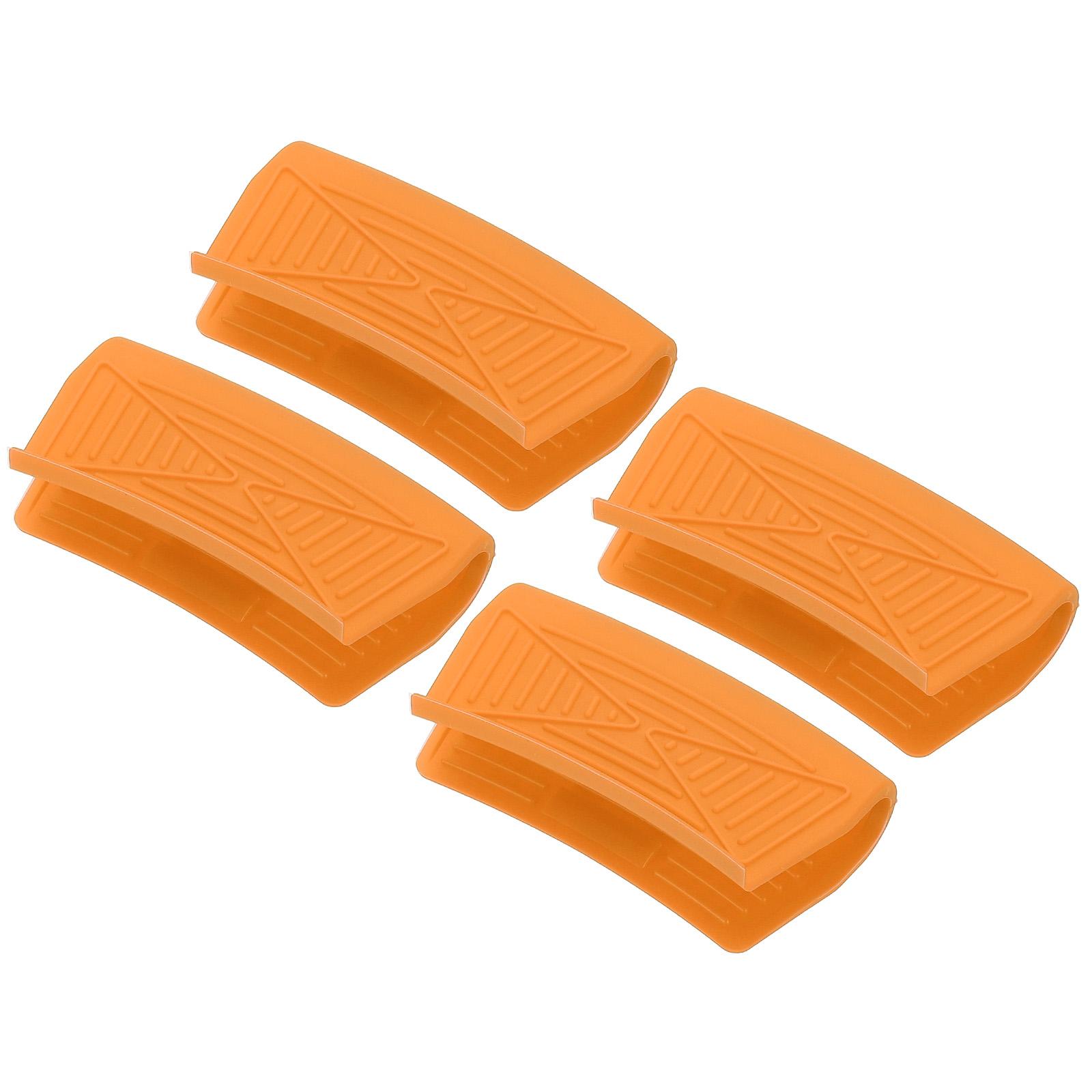 

4Pcs Silicone Assist Hot Pan Handle Holder Hot Skillet Handle Covers Pot Sleeve Non-Slip Heat Resistant for Kitchen Frying Pans оранжевый