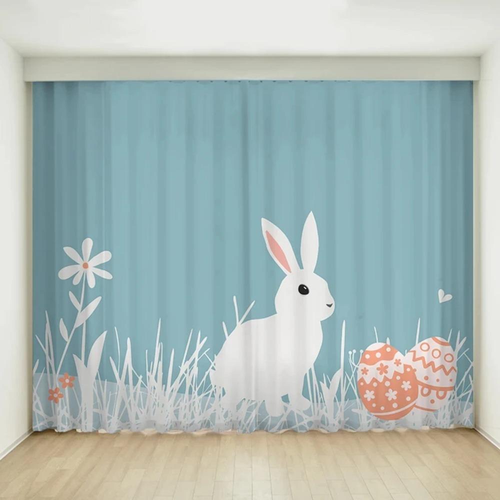 Hoher Verdunkelungsvorhang, Cartoon-Kaninchen, süßer Vorhang für Kinder, Mädchen, Schlafzimmer, Wohnzimmer, Fenstervorhang, dicker Verdunkelungsvorhang