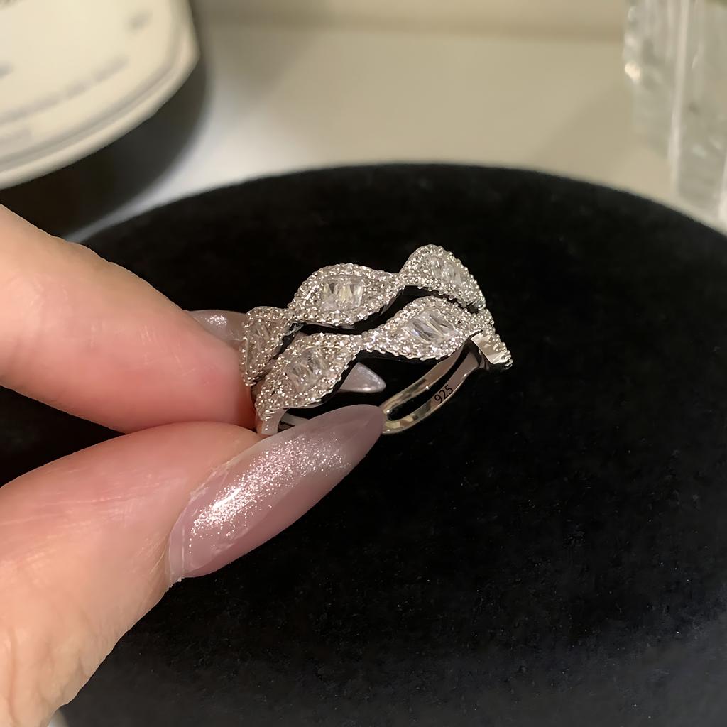 Sam Panda 925 Rings for Women Simple Geometric Handmade Irregular Retro Ring Gold Zircon Allergy For Birthday Gift