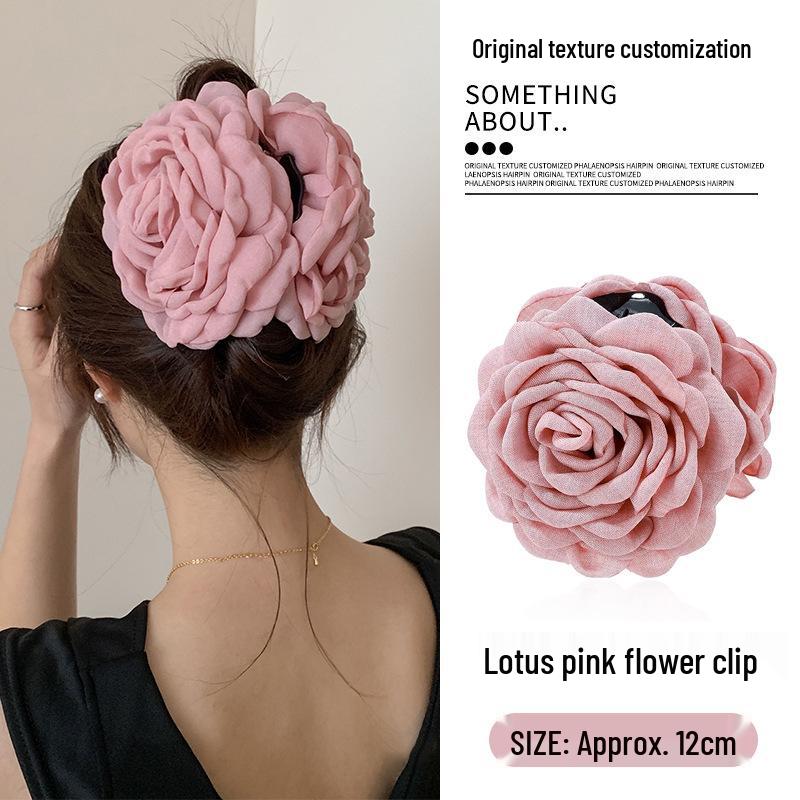 Caro Blumenstoff Rose Haarspange - Europäischer & Amerikanischer Stil Dutt-Accessoire