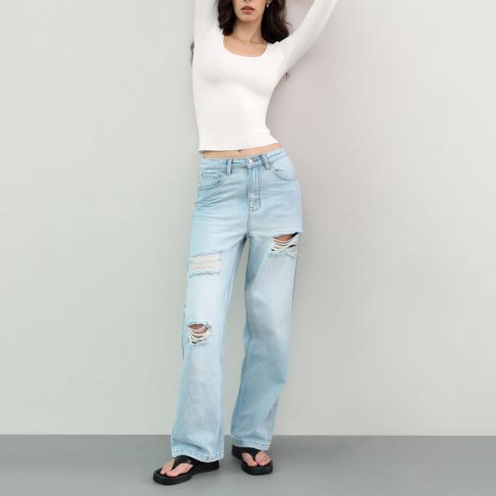 Γυναικεία Μπλούζες Βάσης Στρογγυλή Λαιμόκοψη Μακρυμάνικες Εφαρμοστή Γραμμή Πουλόβερ Μπλούζες Μονόχρωμες Υψηλής Ελαστικότητας Κανονική Εφαρμογή Ευέλικτη Μπλούζα