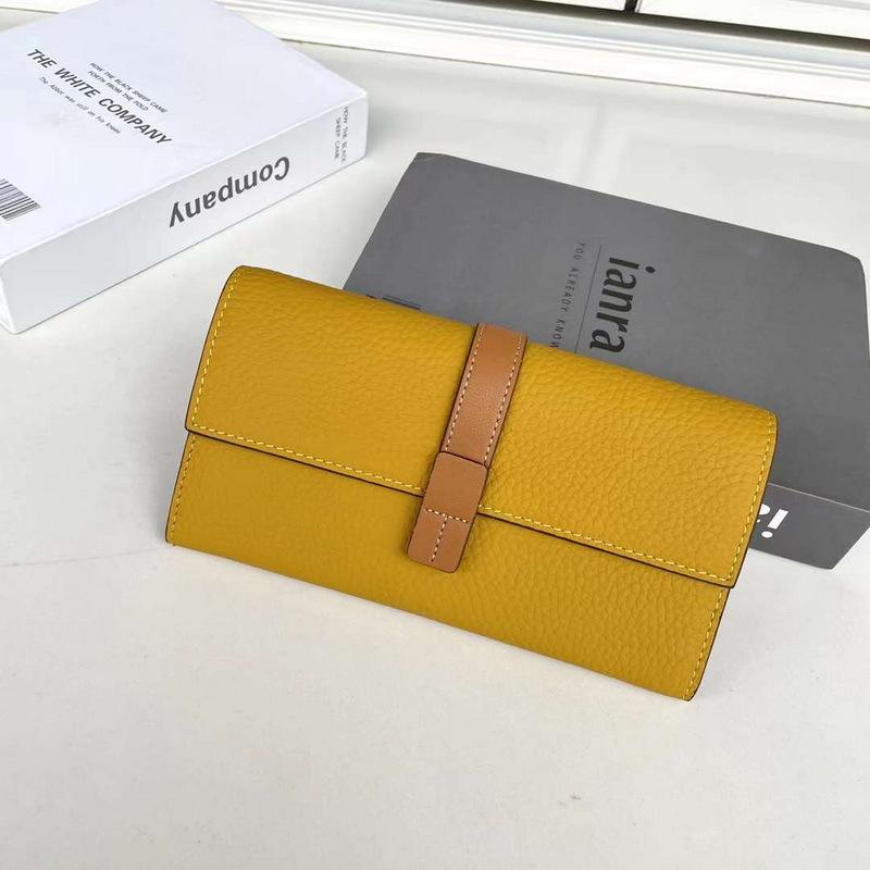 

Новый женский кошелек из натуральной кожи, верхний слой из коровьей кожи с узором личи, длинная сумка с тремя отделениями, контрастного цвета 18x2.5x10cm жёлтый