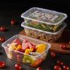 JingJingRS Disposable Rectangular Plastic Meal Prep Containers with Lids
