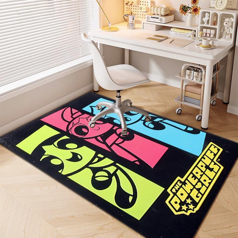 1Pc The Powerpuff Girls Printed rectangle carpet, home door mat, outdoor travel protection carpet A8