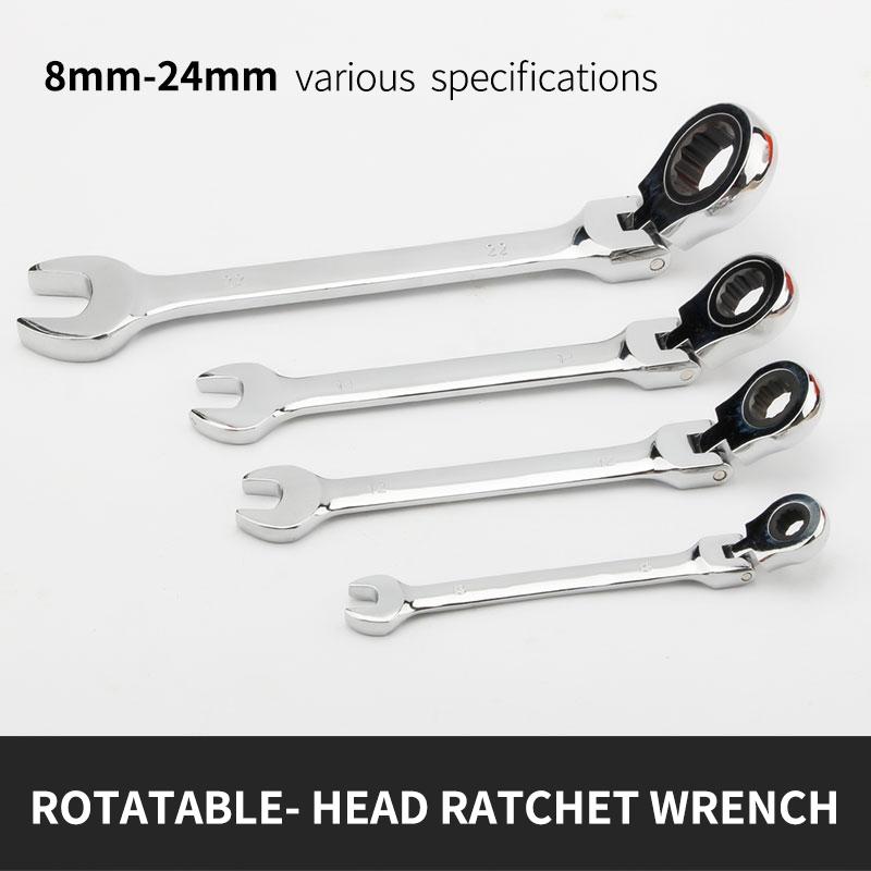 Activități multifuncționale Set chei cu clichet 180 de grade Chei flexibile cu cap deschis Unelte de mână pentru reparații auto Cheie combinată