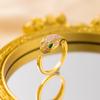 Exquisite super flash zircon ring for girls, light luxury, high-end sense opening adjustable ring, simple real gold electroplating