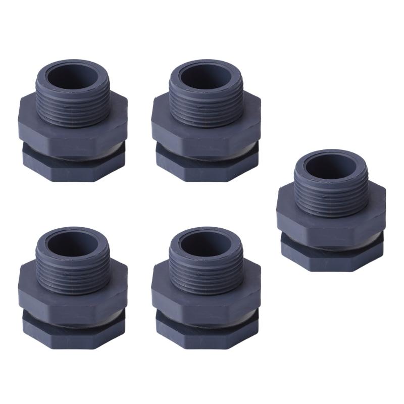 5Pcs Fish Tank Bulkhead Pipe Joints PVC Plastic Water Tank Connector Garden Socket Water Tank Joint Easy to Install